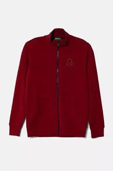 Детская хлопковая толстовка United Colors of Benetton, бордовый