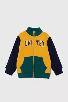 Детская хлопковая толстовка United Colors of Benetton, желтый