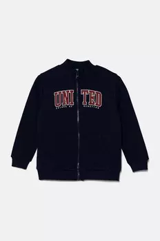 Детская хлопковая толстовка United Colors of Benetton, темно-синий