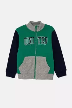 Детская хлопковая толстовка United Colors of Benetton, зеленый