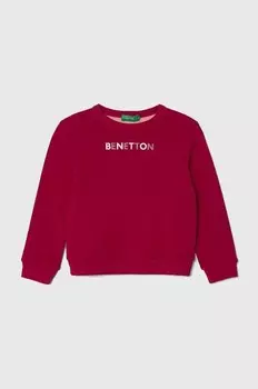 Детская хлопковая толстовка United Colors of Benetton, фиолетовый