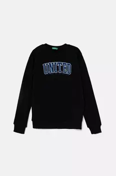 Детская хлопковая толстовка United Colors of Benetton, черный