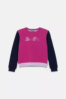 Детская хлопковая толстовка United Colors of Benetton, фиолетовый