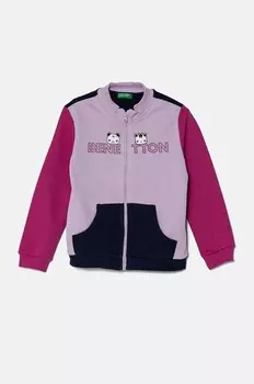 Детская хлопковая толстовка United Colors of Benetton, фиолетовый