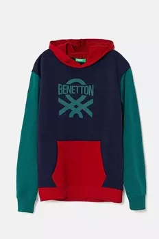 Детская хлопковая толстовка United Colors of Benetton, темно-синий