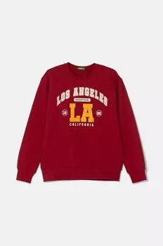 Детская хлопковая толстовка United Colors of Benetton, бордовый