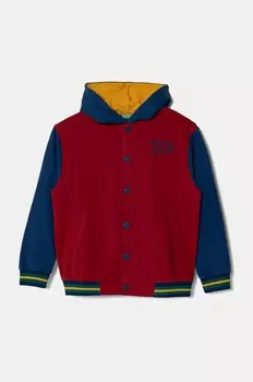 Детская хлопковая толстовка United Colors of Benetton, бордовый