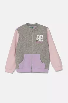 Детская хлопковая толстовка United Colors of Benetton, серый