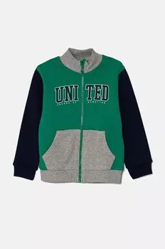 Детская хлопковая толстовка United Colors of Benetton, зеленый