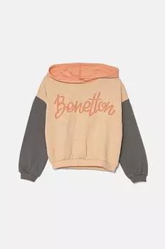 Детская хлопковая толстовка United Colors of Benetton, оранжевый