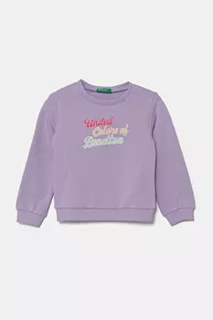 Детская хлопковая толстовка United Colors Of Benetton, фиолетовый