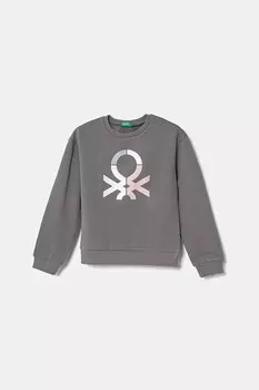 Детская хлопковая толстовка United Colors Of Benetton, серый