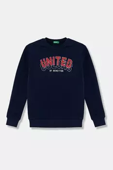 Детская хлопковая толстовка United Colors Of Benetton, темно-синий