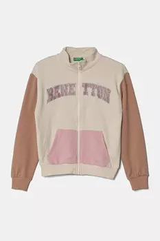 Детская хлопковая толстовка United Colors Of Benetton, бежевый