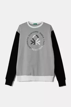 Детская хлопковая толстовка United Colors Of Benetton, серый