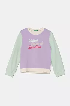 Детская хлопковая толстовка United Colors Of Benetton, фиолетовый