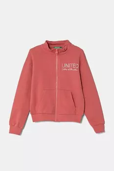 Детская хлопковая толстовка United Colors Of Benetton, розовый