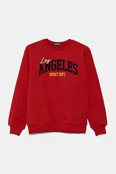 Детская хлопковая толстовка United Colors Of Benetton, красный