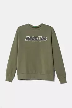 Детская хлопковая толстовка United Colors Of Benetton, зеленый