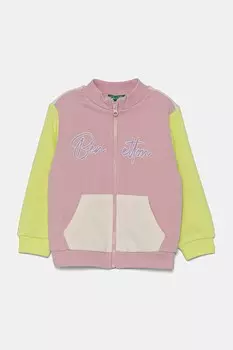 Детская хлопковая толстовка United Colors Of Benetton, розовый