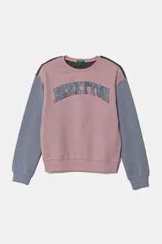 Детская хлопковая толстовка United Colors Of Benetton, розовый