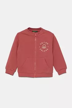 Детская хлопковая толстовка United Colors Of Benetton, розовый