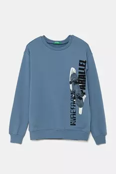Детская хлопковая толстовка United Colors Of Benetton, синий