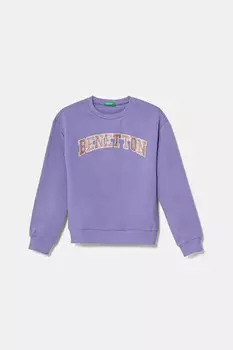 Детская хлопковая толстовка United Colors Of Benetton, фиолетовый
