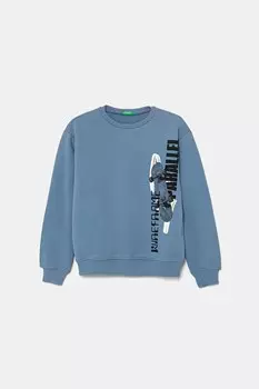 Детская хлопковая толстовка United Colors Of Benetton, синий