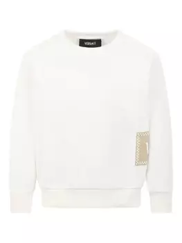 Детская хлопковая толстовка Versace Kids, белый