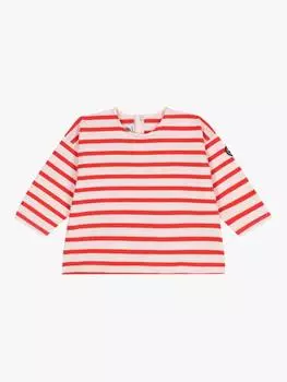Детская хлопковая толстовка в полоску Petit Bateau, цвет Fleur/Spicy
