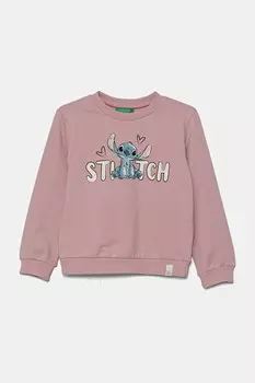 Детская хлопковая толстовка x Disney United Colors Of Benetton, розовый