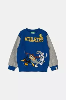 Детская хлопковая толстовка x Looney Tunes United Colors of Benetton, темно-синий