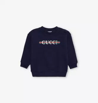Детская хлопковая трикотажная толстовка с логотипом на возраст 12-36 месяцев Gucci, мультиколор
