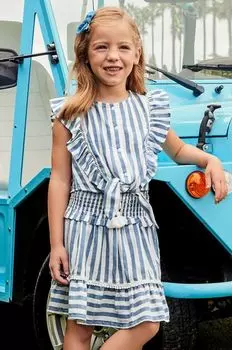 Детская хлопковая юбка Mayoral, бежевый