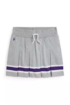 Детская хлопковая юбка Polo Ralph Lauren, серый