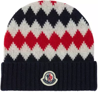 Детская и красная шапочка с узором «Аргайл» Moncler Enfant