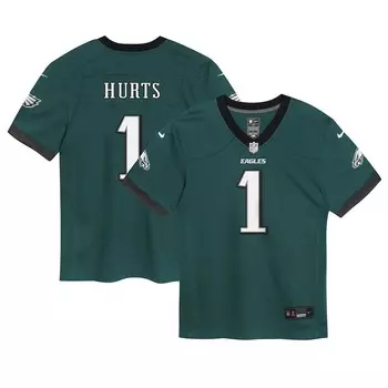 Детская игровая майка Nike Jalen Hurts Midnight Green Philadelphia Eagles, цвет Eag Green