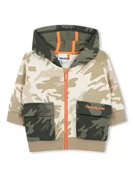 Детская камуфляжная толстовка на молнии Timberland, кремовый
