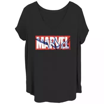 Детская классическая футболка больших размеров с логотипом Marvel: Spider-Man и графическим рисунком Licensed Character