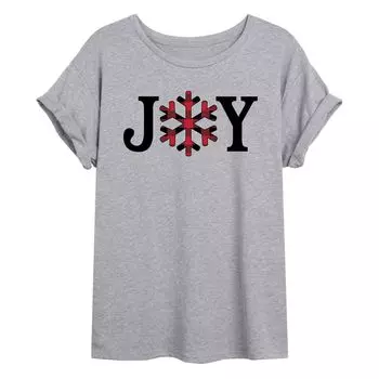 Детская клетчатая футболка большого размера Joy Snowflake с рисунком Licensed Character