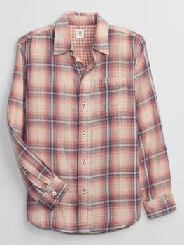 Детская клетчатая рубашка Gap, розовый