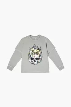 Детская комбинированная футболка с рисунком The Offspring Forever 21, серый