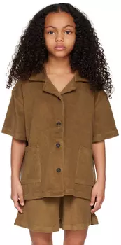 Детская коричневая рубашка свободного кроя Main Story
