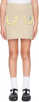 Детская коричневая юбка с вышивкой Cormio