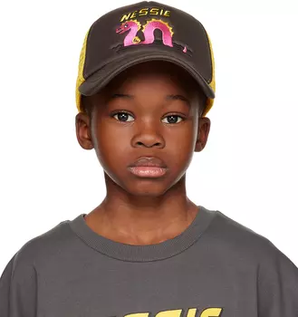 Детская коричнево-желтая кепка \Несси\"" Mini Rodini