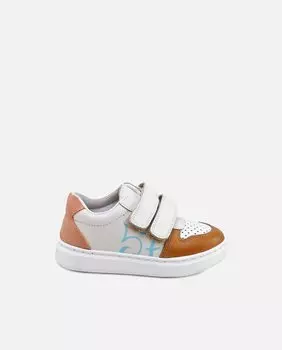 Детская кожаная спортивная обувь бежевого цвета Eli 1957, бежевый