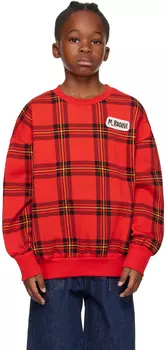 Детская красная толстовка в клетку Mini Rodini