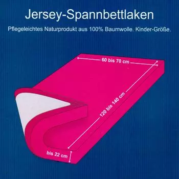 Детская кровать OptiDream Jersey на простыне от 60/120 см до 70/140 см 100% хлопок, цвета: розовый