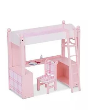 Детская кукла Sophia's by Teamson Aurora Princess 18 дюймов, розовая клетчатая кровать с аксессуарами розового цвета — от 3 до 7 лет, розовый